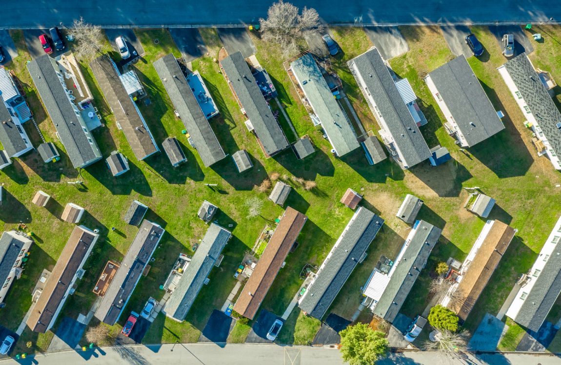 View of mobile homes in Florida from the zenith